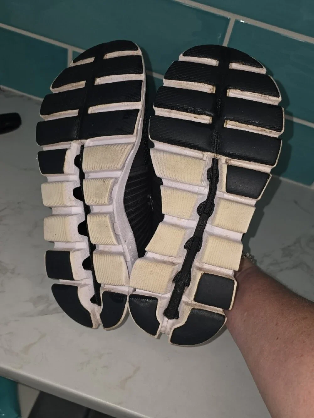 On Running Women's Black and White Cloudfoam Athletic Shoes